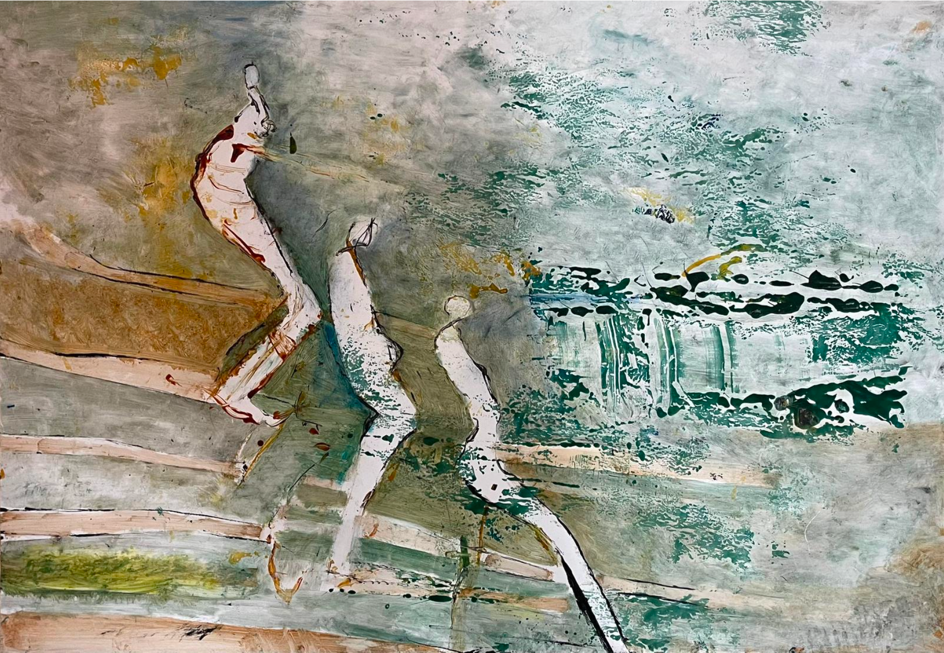 A nude does not go down the stairs (N’HOMMADES), 2018. Mixed media/Chromo cardboard -100 x 70 cm