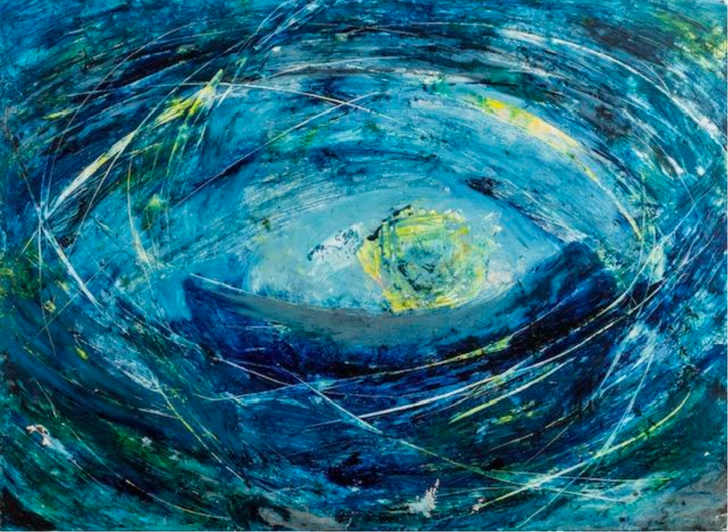 The Eye of the cyclone #8 (Deep Blue Collection), 2024. Mixed media/Cardboard - 100 x 70 cm